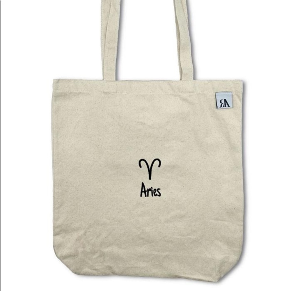 Aries Astrology / Zodiac embroidered tote bag